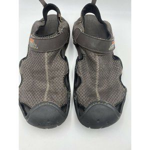 Crocs Mens Swiftwater Mesh Fisherman Deck Sandals Brown Size 11